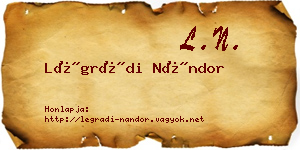 Légrádi Nándor névjegykártya